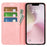 For iPhone 17e / 16e Case Skin Touch Leather Wallet Phone Cover - Pink - 2