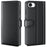 For iPhone 17e / 16e Case Genuine Split Leather Phone Cover with Wallet Stand - Black - 1