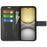 For Realme C75 4G Stand Case Anti-Scratch Calf Texture Leather Phone Cover - Black - 2