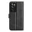 For Realme C75 4G Stand Case Anti-Scratch Calf Texture Leather Phone Cover - Black - 6