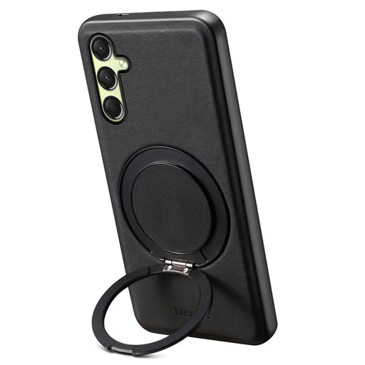 DENIOR A14 For Samsung Galaxy A16 5G / 4G Magnetic Case Rotary Kickstand Leather PC TPU Phone Cover - Black - 2