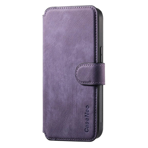 CASENEO For iPhone 14 Plus Magnetic Case  Detachable Leather Phone Wallet Cover - Purple - 2