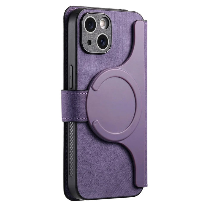CASENEO For iPhone 14 Plus Magnetic Case  Detachable Leather Phone Wallet Cover - Purple - 4
