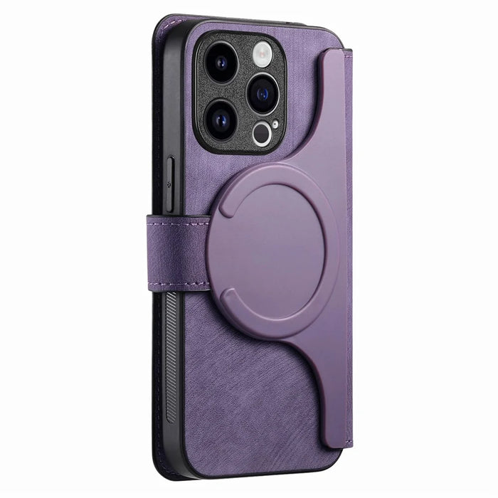CASENEO For iPhone 15 Pro Max Magnetic Case  Detachable Leather Phone Wallet Cover - Purple - 3
