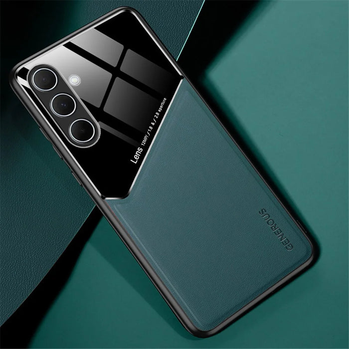 For Samsung Galaxy A36 5G Case Leather Coated PC+TPU Phone Back Cover - Green - 2