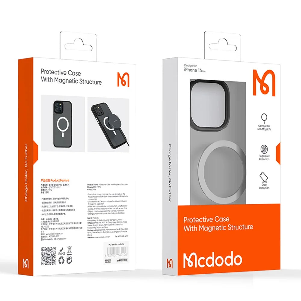 MCDODO PC-3101 MDD Magnetic Phone Case for iPhone 14 Plus, Drop-proof Matte Protective Cover Compatible with MagSafe - 5