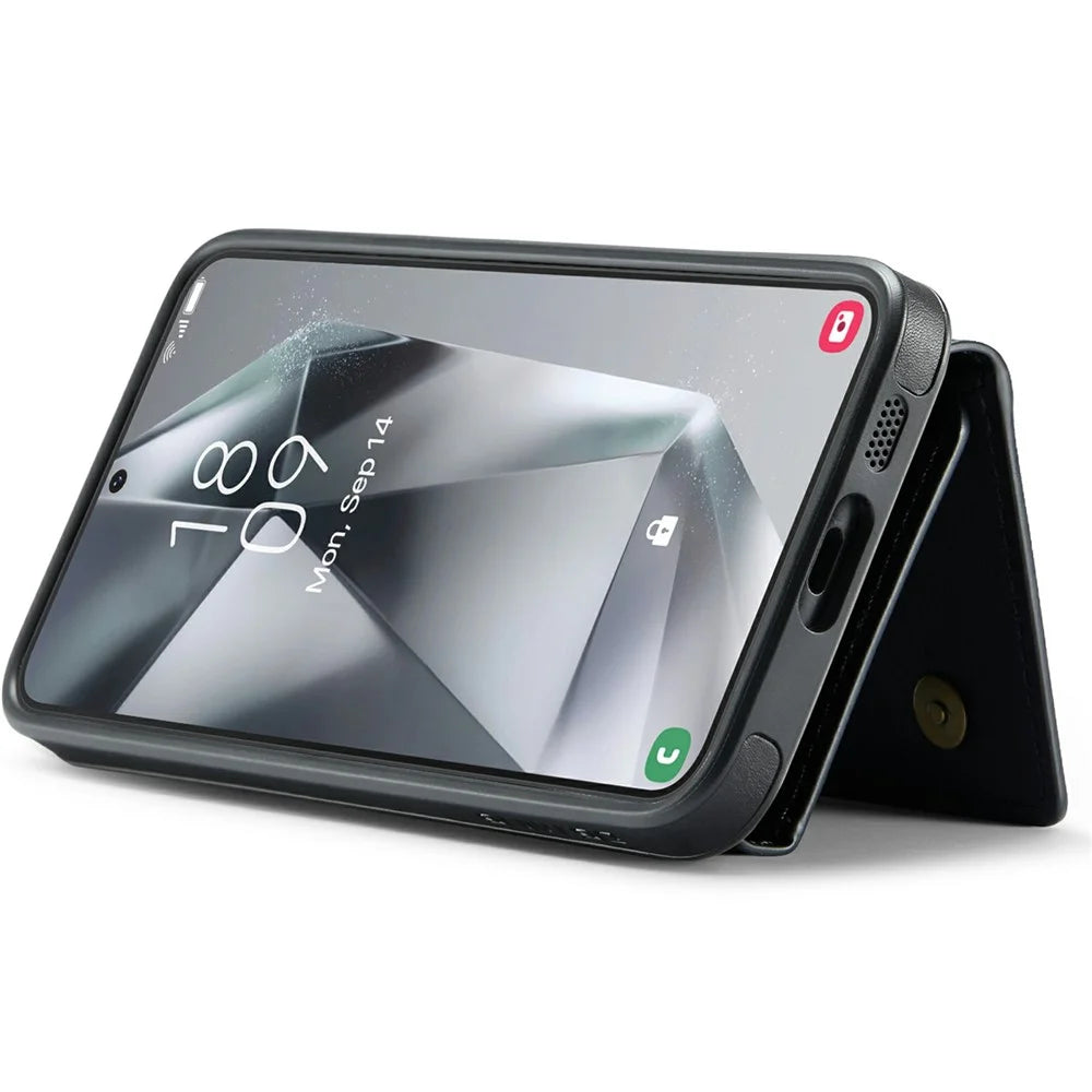 DG.MING M6 Series For Samsung Galaxy S24 FE Case Magnetic Wallet PU + PC + TPU Phone Cover - Black - 4