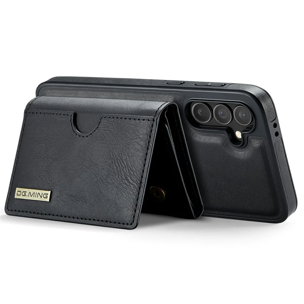 DG.MING M6 Series For Samsung Galaxy S24 FE Case Magnetic Wallet PU + PC + TPU Phone Cover - Black - 5