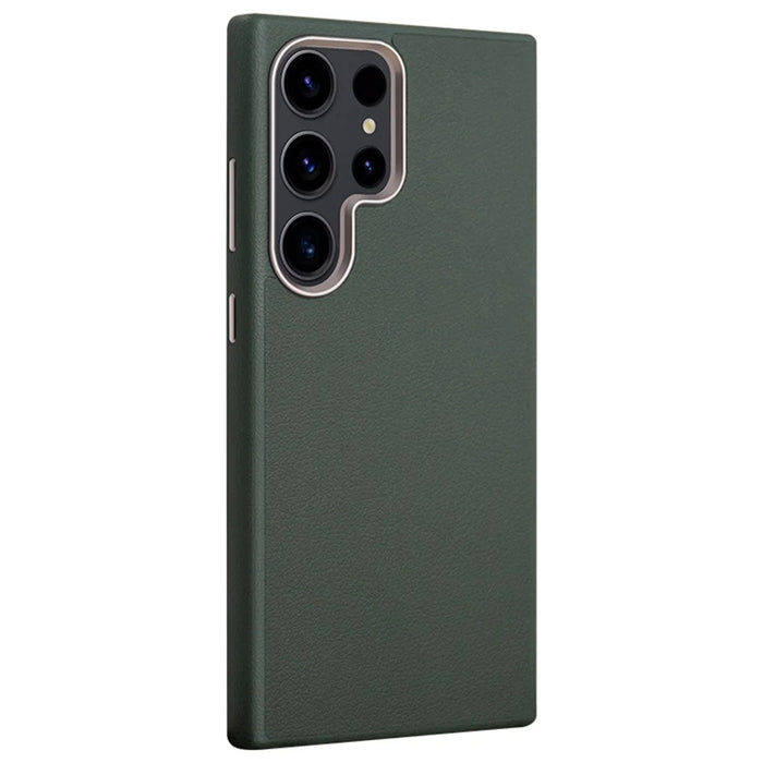 X-LEVEL For Samsung Galaxy S25 Ultra Case PU Leather Hard PC Back Phone Cover - Green - 1