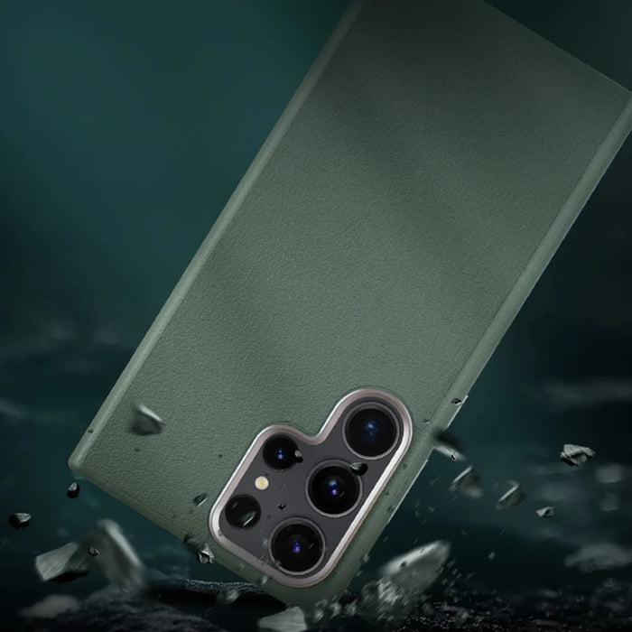 X-LEVEL For Samsung Galaxy S25 Ultra Case PU Leather Hard PC Back Phone Cover - Green - 2