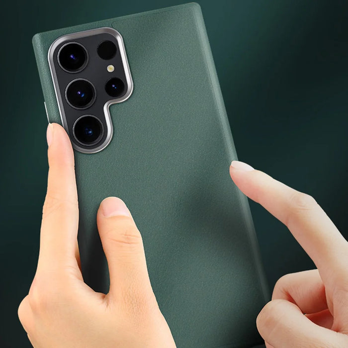 X-LEVEL For Samsung Galaxy S25 Ultra Case PU Leather Hard PC Back Phone Cover - Green - 5