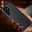For Samsung Galaxy S24 Ultra Case Litchi Texture Genuine Leather Coated PC + TPU Phone Back Cover - Black - 3