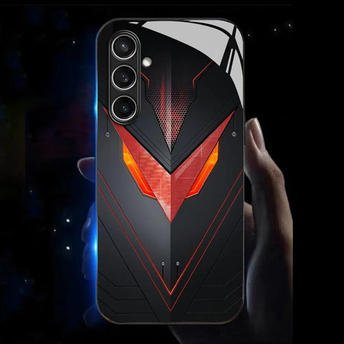 For Samsung Galaxy S25 Case Call Flash Series Pattern Printing Tempered Glass + TPU Phone Cover - Red Triangle Armor - 1