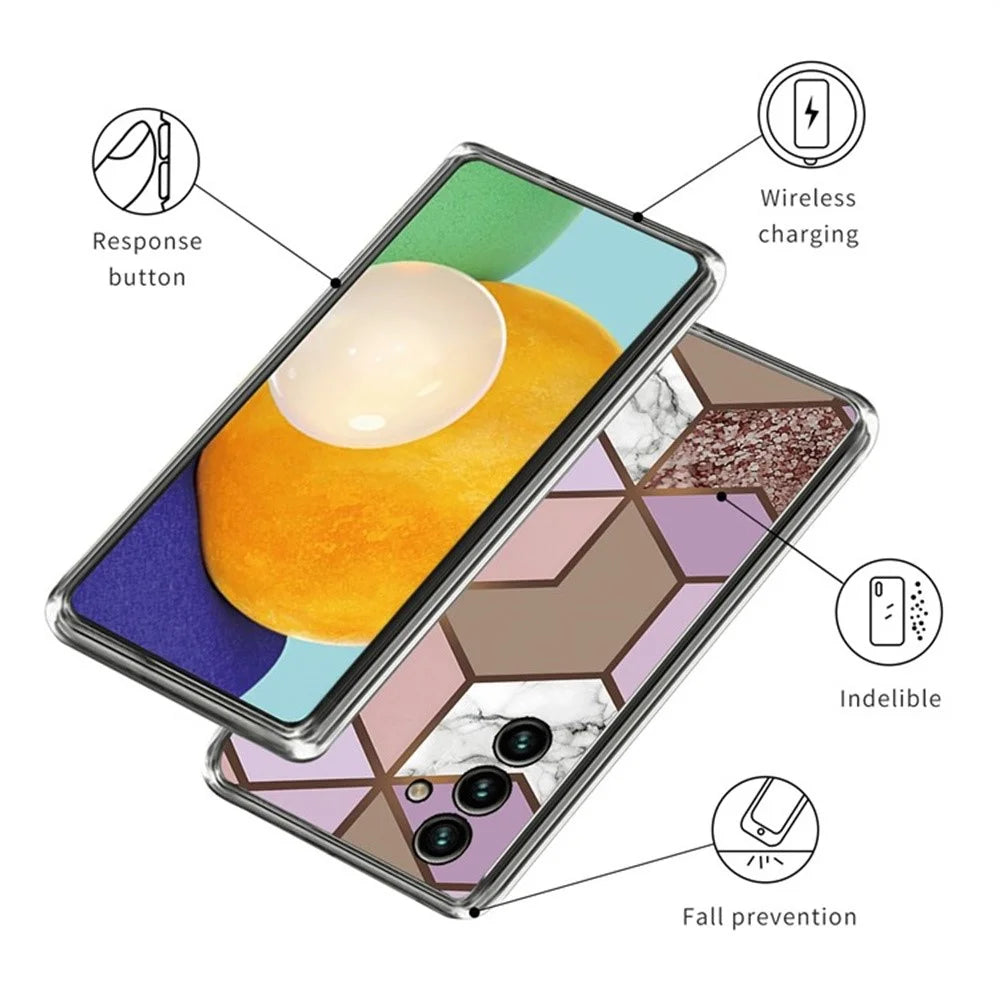 For Samsung Galaxy S25 Case Abstract Marble Pattern Printing TPU Phone Cover - Style A - 3