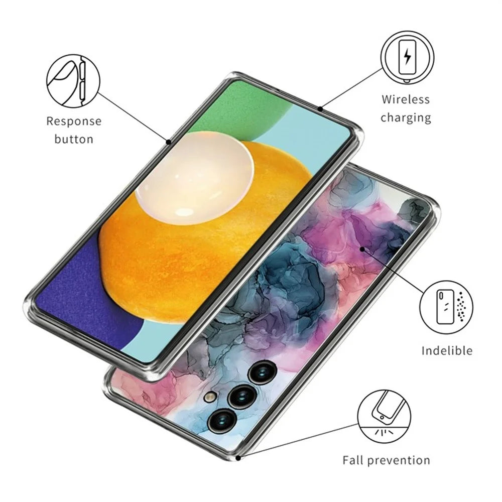 For Samsung Galaxy S25+ Case Abstract Marble Pattern Printing TPU Phone Cover - Style A - 3
