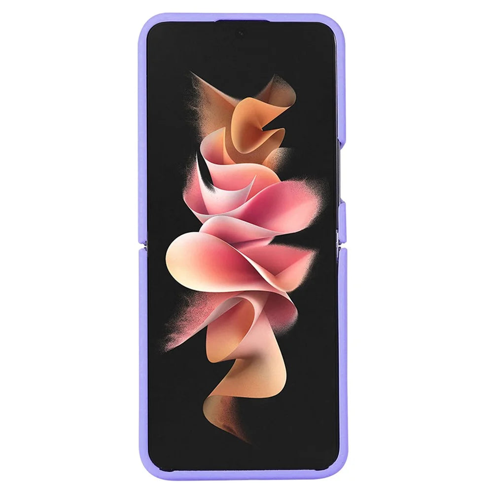 For Samsung Galaxy Z Flip4 5G Liquid Silicone Folding Phone Case Finger Ring Holder Anti-scratch Protective Cover - Purple - 5