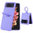For Samsung Galaxy Z Flip3 5G Liquid Silicone Phone Case Drop-proof Folding Protective Cover with Finger Ring Holder - Purple - 1