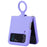 For Samsung Galaxy Z Flip3 5G Liquid Silicone Phone Case Drop-proof Folding Protective Cover with Finger Ring Holder - Purple - 3