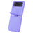 For Samsung Galaxy Z Flip3 5G Liquid Silicone Phone Case Drop-proof Folding Protective Cover with Finger Ring Holder - Purple - 6