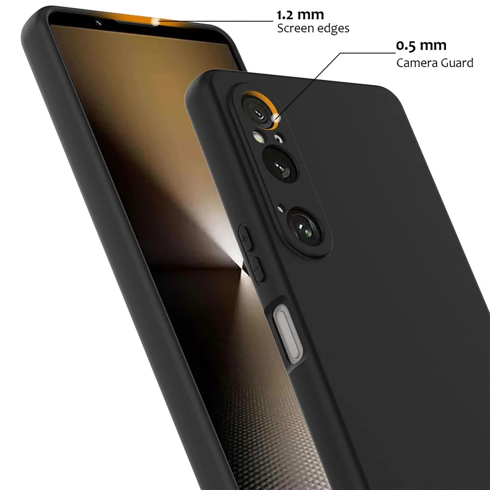 For Sony Xperia 1 VI Magnetic Case Anti-Drop Liquid Silicone Phone Cover with Lanyard - Black - 7
