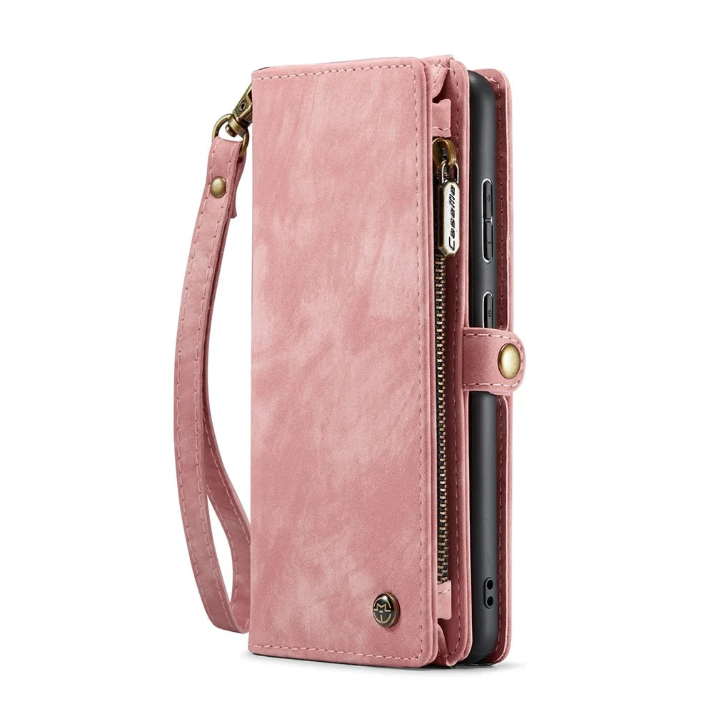 CASEME For Samsung Galaxy A36 5G Phone Cases  008 Leather Cover with Detachable Wallet and Strap - Pink - 2