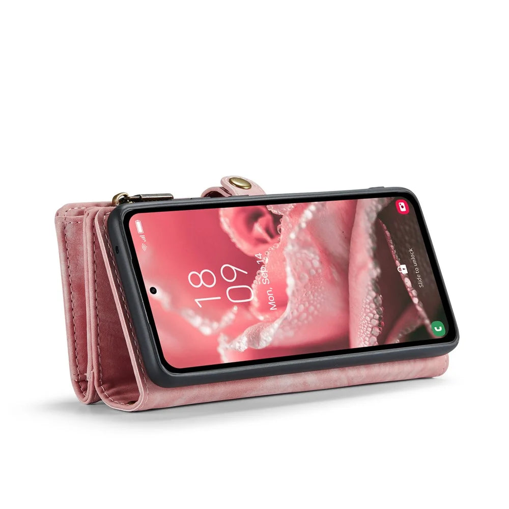 CASEME For Samsung Galaxy A36 5G Phone Cases  008 Leather Cover with Detachable Wallet and Strap - Pink - 4