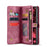 CASEME For Samsung Galaxy S25+ Phone Cases  008 Leather Cover with Detachable Wallet and Strap - Red - 3