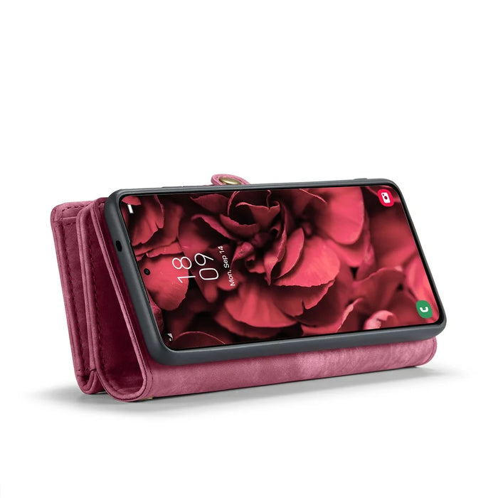 CASEME For Samsung Galaxy S25+ Phone Cases  008 Leather Cover with Detachable Wallet and Strap - Red - 4