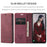 CASEME 013 Series For Samsung Galaxy A56 5G Case Card Holder Stand Leather Phone Cover - Red - 4
