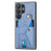 For Samsung Galaxy S25 Ultra Case with K-Shaped Kickstand Leather Phone Back Cover - Blue - 2