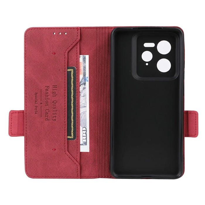 For Realme GT 7 Pro 5G Case Leather Wallet Flip Phone Cover with Hardware Decor - Rose - 2