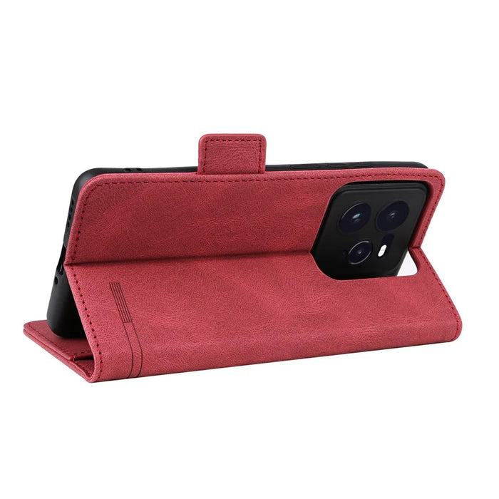 For Realme GT 7 Pro 5G Case Leather Wallet Flip Phone Cover with Hardware Decor - Rose - 5