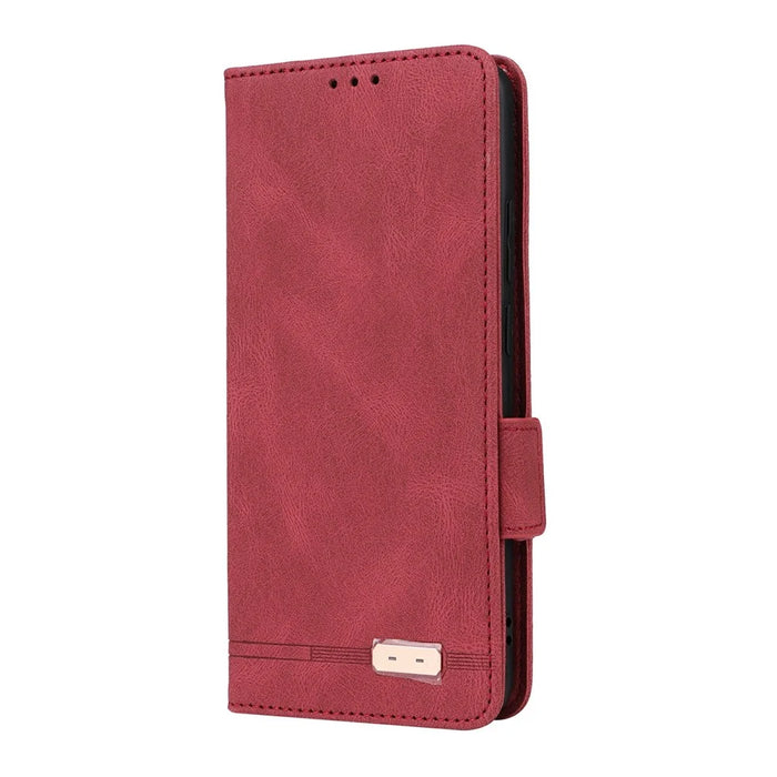 For Realme GT 7 Pro 5G Case Leather Wallet Flip Phone Cover with Hardware Decor - Rose - 6