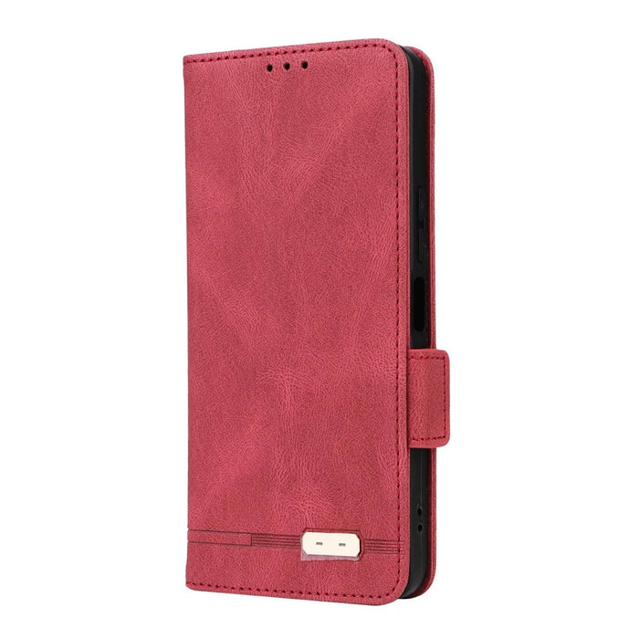 For vivo Y19s 4G Case Leather Wallet Flip Phone Cover with Hardware Decor - Rose - 6