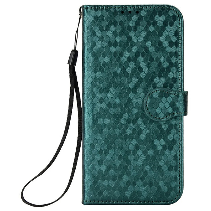 Wallet Phone Case for Oukitel C57 Pro / C57s / BLU 11S Dot Pattern Imprint PU Leather Cover - Green - 6
