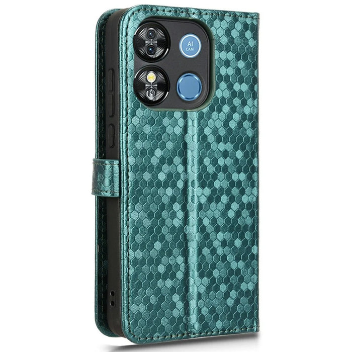 Wallet Phone Case for Oukitel C57 Pro / C57s / BLU 11S Dot Pattern Imprint PU Leather Cover - Green - 7