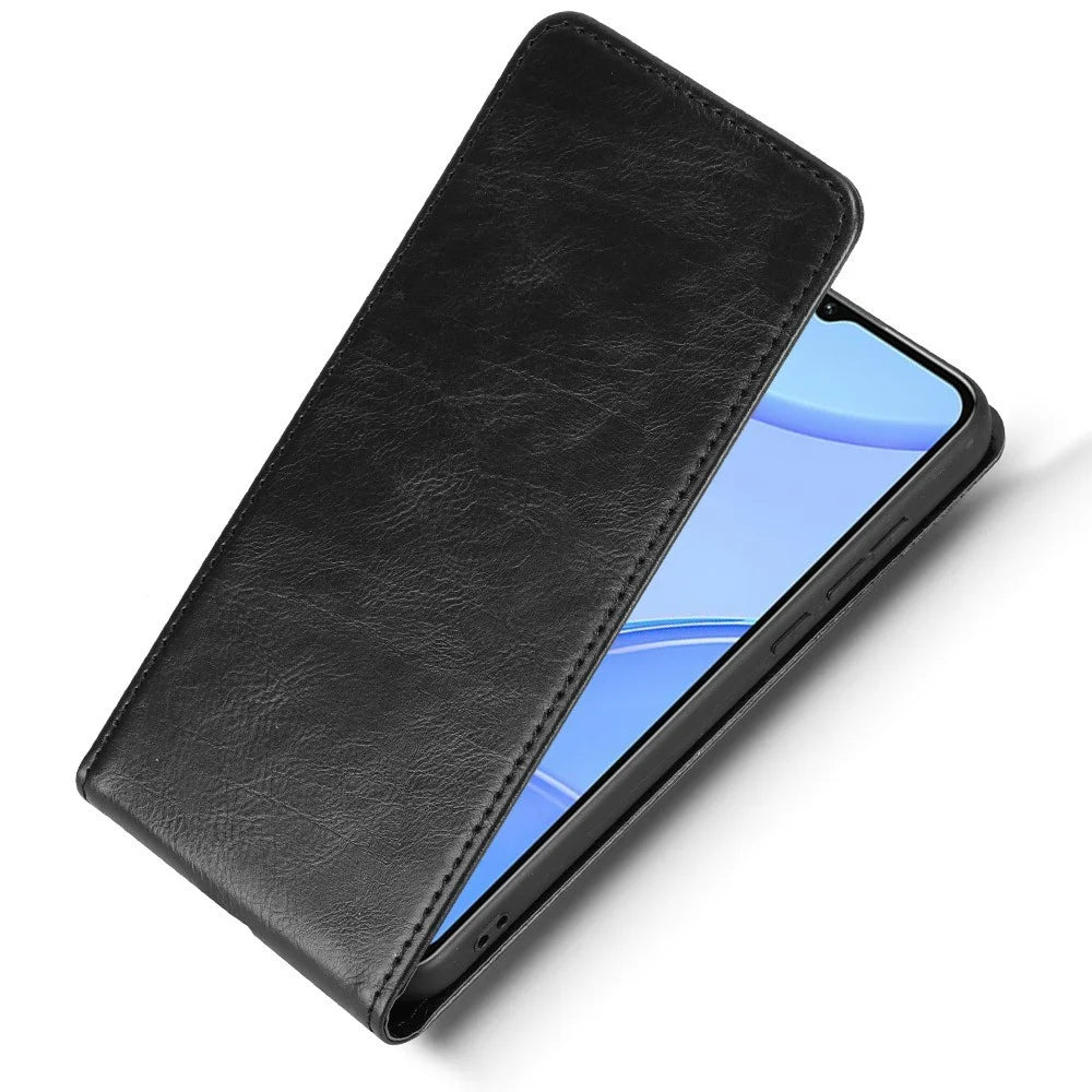 Leather Case for Oukitel C57 Pro / C57s / BLU 11S Card Slot Magnetic Vertical Flip Phone Cover - Black - 5