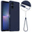 For Sony Xperia 5 V Magnetic Case Liquid Silicone Phone Cover with Lanyard - Dark Blue - 1