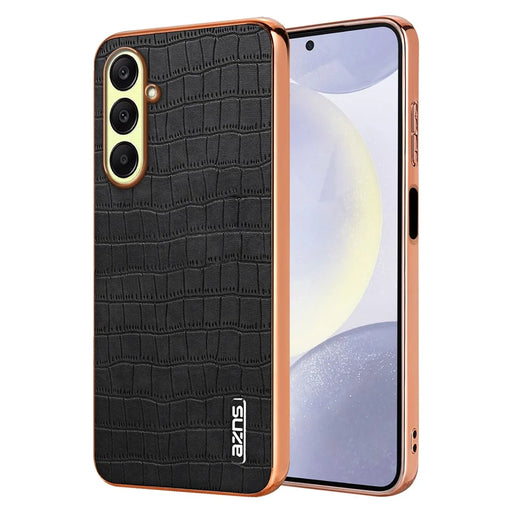 AZNS For Samsung Galaxy A26 5G Case Electroplating Crocodile Texture PU+TPU Phone Cover - Black - 1