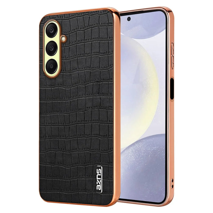 AZNS For Samsung Galaxy A26 5G Case Electroplating Crocodile Texture PU+TPU Phone Cover - Black - 1