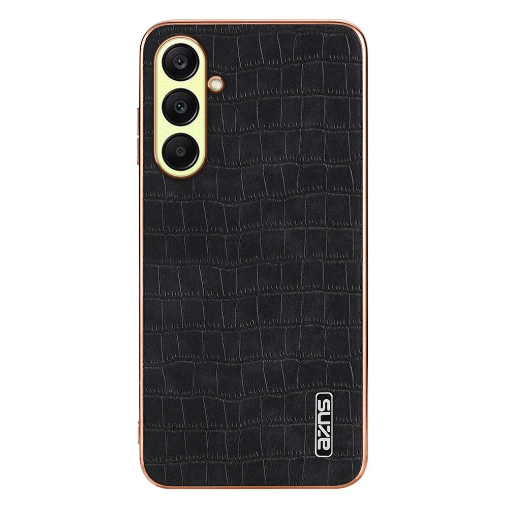 AZNS For Samsung Galaxy A26 5G Case Electroplating Crocodile Texture PU+TPU Phone Cover - Black - 2
