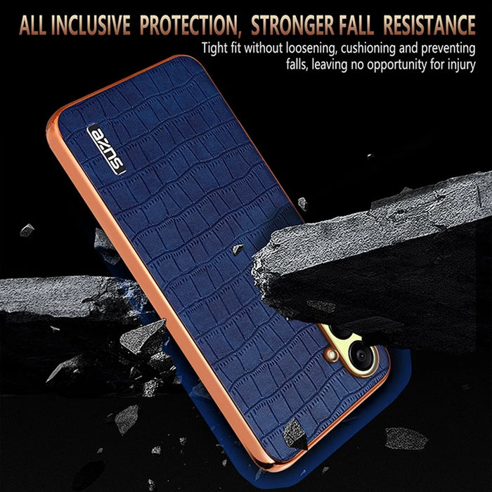 AZNS For Samsung Galaxy A26 5G Case Electroplating Crocodile Texture PU+TPU Phone Cover - Black - 7