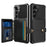 For Samsung Galaxy S25 / S24 Case with Card Holder PU Leather + TPU Phone Back Cover - Black - 1