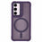 For Samsung Galaxy S23 Magnetic Case Lens Cover Kickstand Matte Back Cover - Purple - 1
