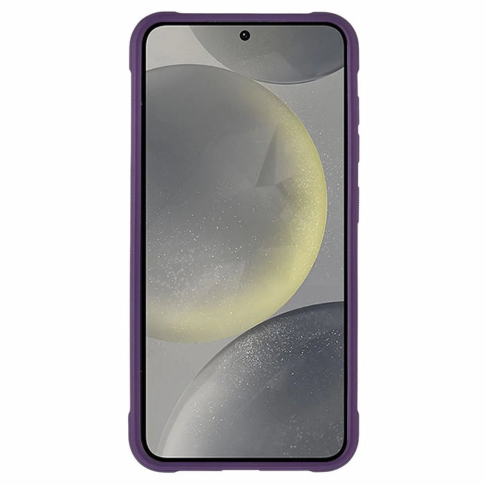 For Samsung Galaxy S23 Magnetic Case Lens Cover Kickstand Matte Back Cover - Purple - 2