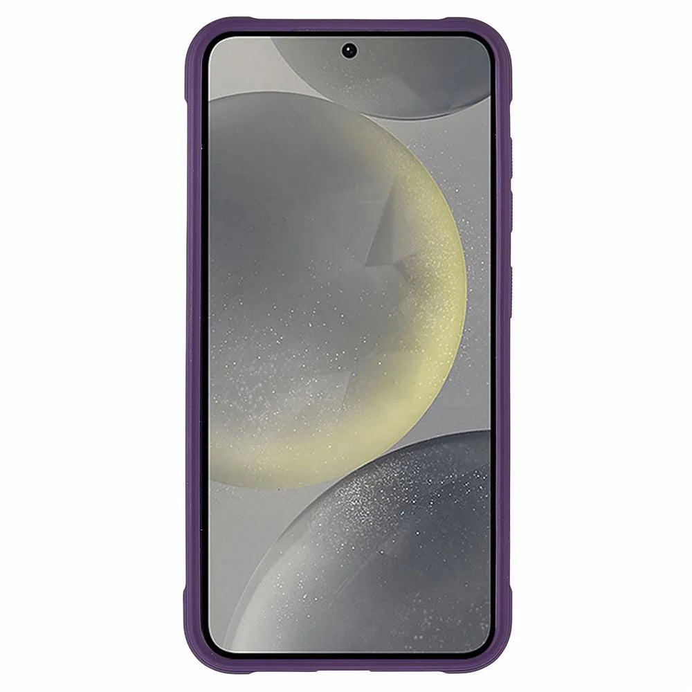 For Samsung Galaxy S23+ Magnetic Case Lens Cover Kickstand Matte Back Cover - Purple - 2