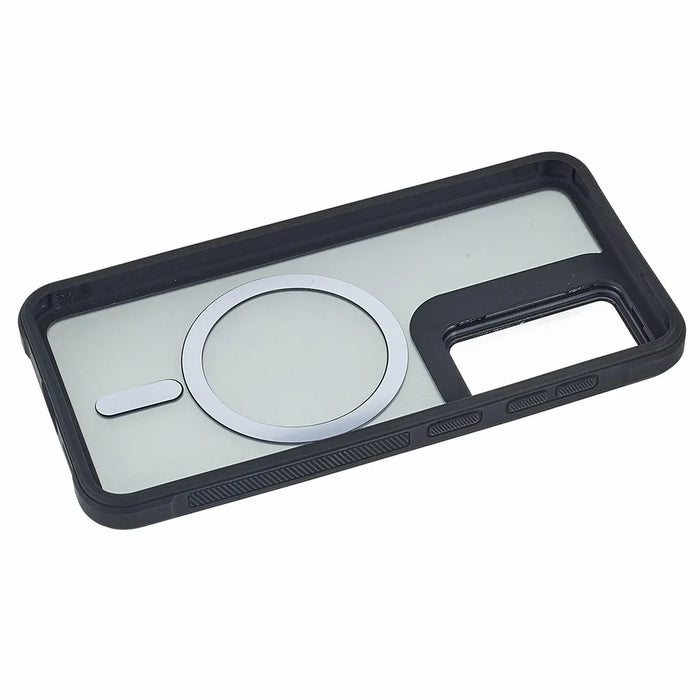 For Samsung Galaxy S25+ / S24+ Magnetic Case Lens Cover Kickstand Matte Back Cover - Black - 6