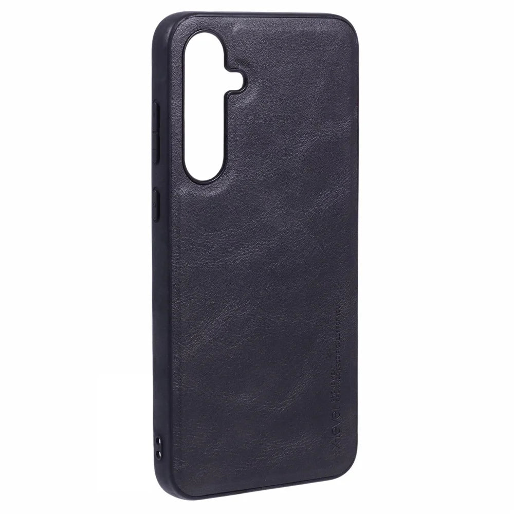 X-LEVEL Bojue-3 Series For Samsung Galaxy S25+ Case Leather Coated PC+TPU Phone Back Cover - Black - 3