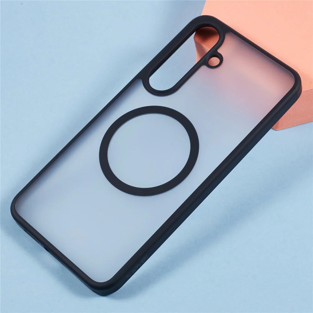 X-LEVEL For Samsung Galaxy S25 Magnetic Case PC + TPU Matte Anti Drop Cell Phone Cover - Black - 4