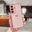 For Samsung Galaxy S25 Case TPU Phone Back Cover Electroplating Heart Pattern - Rose Pink - 1